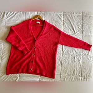 Urban Outfitters Women’s Hot Pink Oversized Cardigan